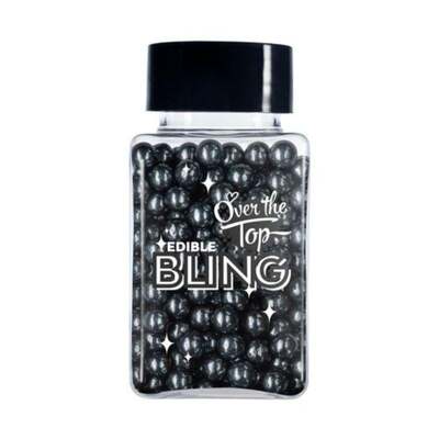 Edible Bling Black 4mm Cake Sprinkles Pearls 70g