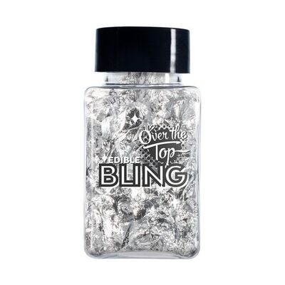 Edible Bling Cake Decorating Silver Leaf Flakes 2g 