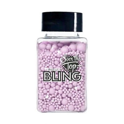 Over The Top Edible Bling Pastel Lavender Sugar Ball Medley 65g – 2mm 4mm 7mm Pearls Cake Sprinkles Gluten Free