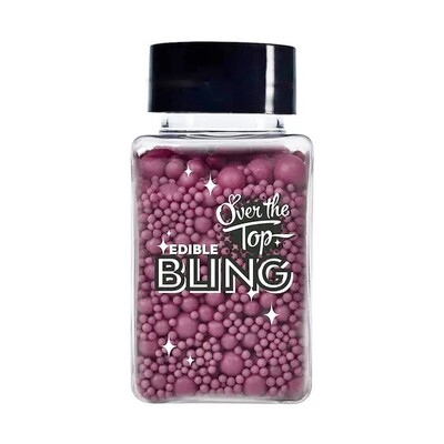Over The Top Edible Bling Burgundy Sugar Ball Medley 65g – 2mm 4mm 7mm Pearls Cake Sprinkles Gluten Free