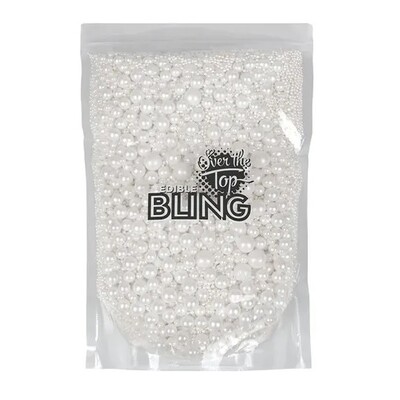 Pearl White Edible Sugar Ball Medley 500g Bulk Bag | Mixed Size Cake Sprinkles 2mm 4mm 6mm 8mm 10mm