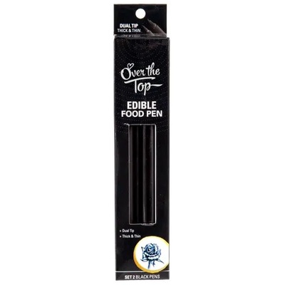 Black Edible Dual Tip Markers Pk 2