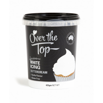 Over The Top White Vanilla Buttercream Icing (425g) Pk 1
