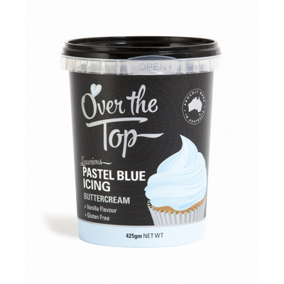 Over The Top Pastel Blue Vanilla Buttercream Icing (425g) Pk 1