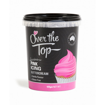 Over The Top Pink Vanilla Buttercream Icing (425g) Pk 1
