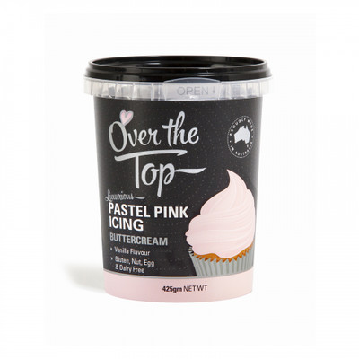 Over The Top Pastel Pink Vanilla Buttercream Icing (425g) Pk 1