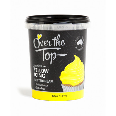 Over The Top Yellow Vanilla Buttercream Icing (425g) Pk 1