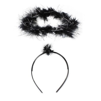 Black Feather Angel Halo On Headband