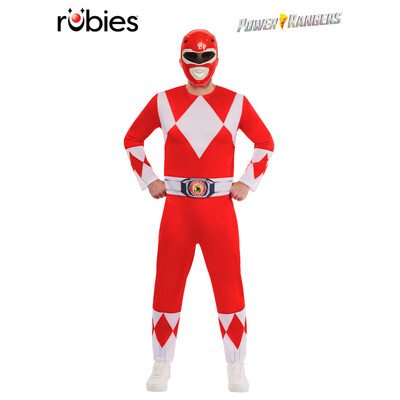 Official Power Rangers Red Ranger Adult Costume Medium – Jumpsuit & Mask