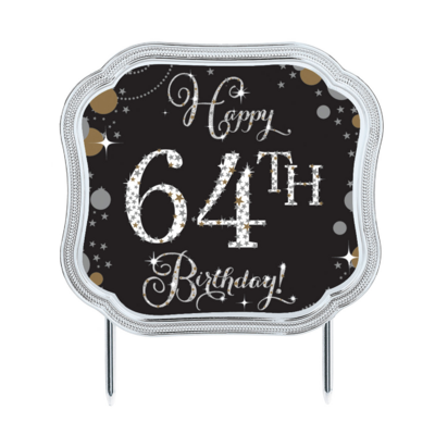 Sparkling Celebration Happy Birthday Cake Topper Any Age Pk 1