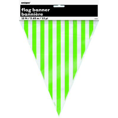 Lime Green Stripes Flag Banner 3.65m Pk 1