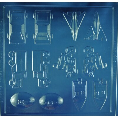 Assorted Transport / Boys Theme Shapes Plastic Chocolate Mould Pk 1