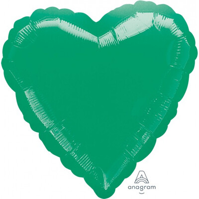Metallic Green Heart 17in. Standard Foil Balloon Pk 1