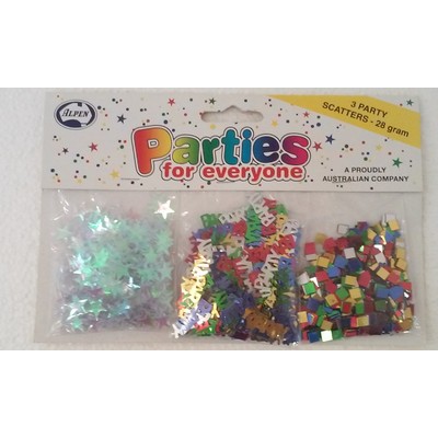 Mixed Party Confetti Pk 3 (28g Confetti in Total)