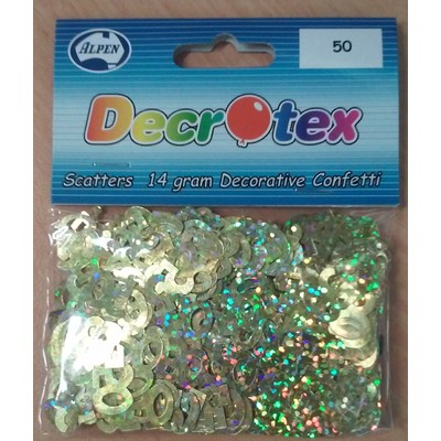 50 Holographic Gold Scatters Confetti 14g Pk 1
