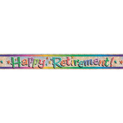 Happy Retirement Prismatic Banner (3.6m) Pk 1 