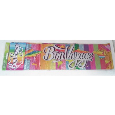 Bon Voyage Rainbow Stripes Foil Banner (2.7m) Pk 1
