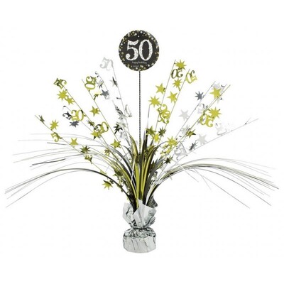 50 Gold, Silver & Black Foil Centrepiece Weight Pk 1
