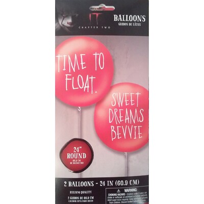 It Chapter Two Red Assorted Design 60cm Latex Balloons Pk 2