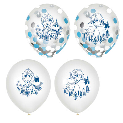 Frozen 2 Clear 12in. Latex Balloons with Confetti (in 3 of the Balloons) Pk 6