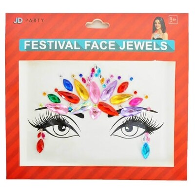 Rainbow Crown Festival Face Gems Jewels 1 Set