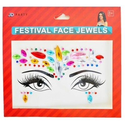 Rainbow Tiara Festival Face Gems Jewels 1 Set
