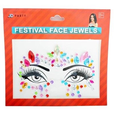 Rainbow Mask Festival Face Gems Jewels 1 Set