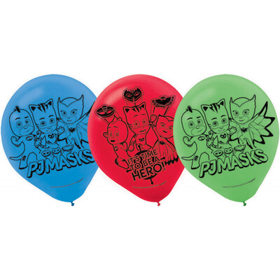 PJ Masks Latex Balloons (30cm) Pk 6