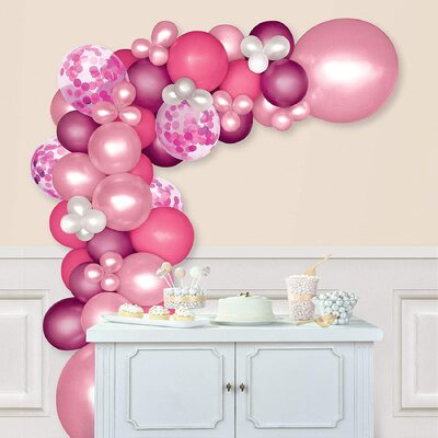 Pink, White & Confetti Balloon Garland Kit (70 Balloons)