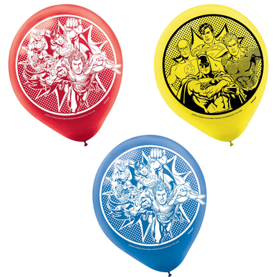 Justice League 30cm Latex Balloons Pk 6