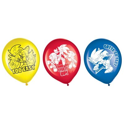 Sonic The Hedgehog 30cm Latex Balloons (Pk 6)