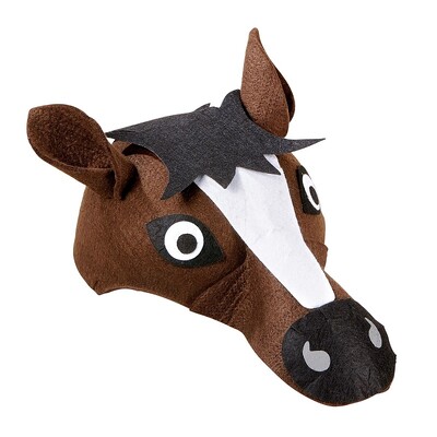 Horse Felt Costume Cap with Elastic Strap Animal Hat