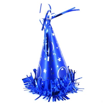 Blue Party Hat Shaped Balloon Weight Pk 1