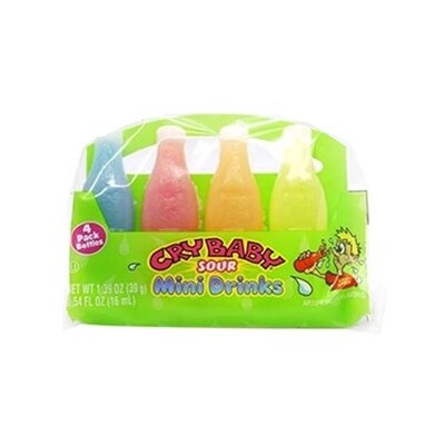 Nik L Lip Cry Baby Sour Wax Mini Bottles Candy Pk 4