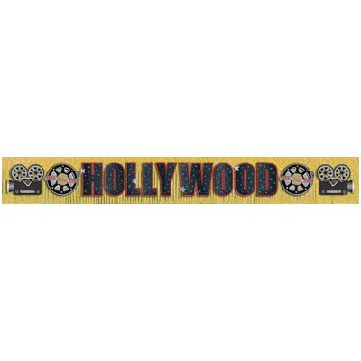 Hollywood Movie Night Gold Foil Fringe Banner 3m