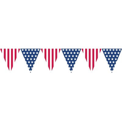 USA Stars and Stripes Pennant Bunting Banner Bunting 3.7m Pk 1 