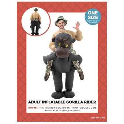 Adult Inflatable Gorilla Rider Costume One Size