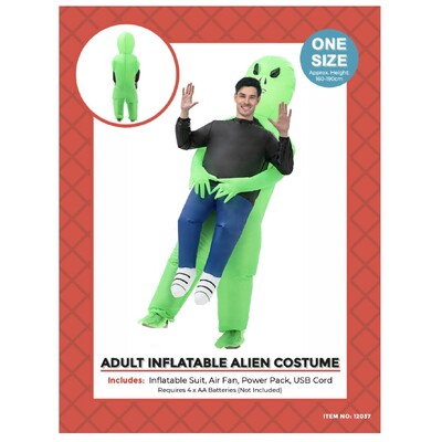 Adult Inflatable Green Alien Abduction Costume One Size