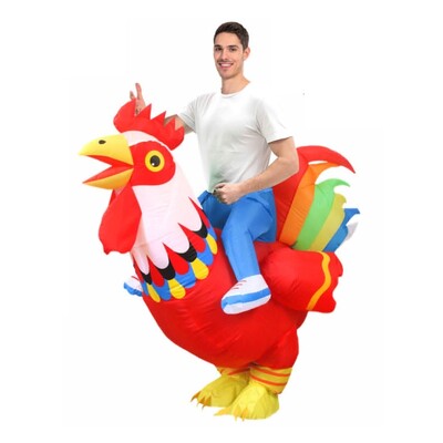 Adult Inflatable Rooster Rider Costume One Size