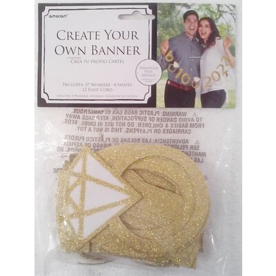 Create Your Date Gold Engagement Customisable Banner Pk 1