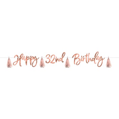 Pink Blush Customisable Birthday Foil Banner Kit Pk 1