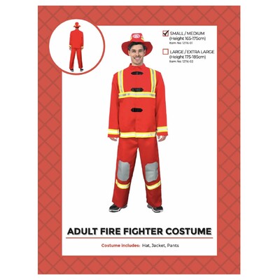 Adult Fire Fighter Costume Mens Small/Medium