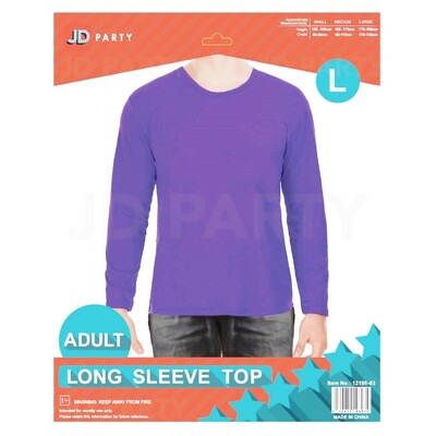 Adult Purple Long Sleeve Costume Shirt Top Large