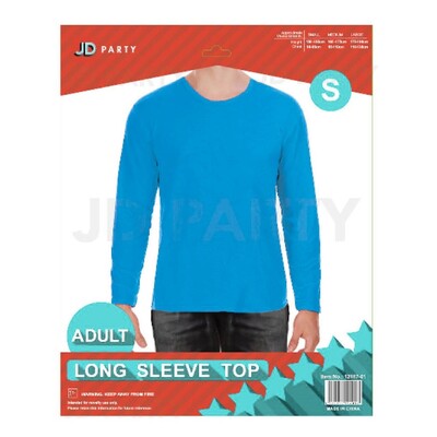 Adult Blue Long Sleeve Costume Shirt Top Small
