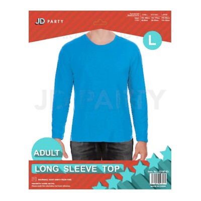 Adult Blue Long Sleeve Costume Shirt Top Large