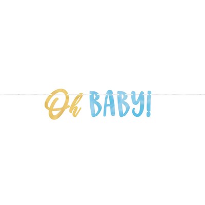 Blue & Gold Letter Oh Baby Banner Pk 1