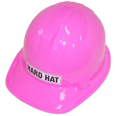 Pink Plastic Construction Hard Hat Costume Accessory | Adult Novelty Builder Helmet