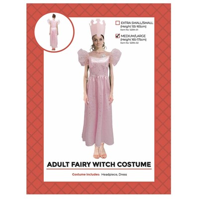 Adult Pink Good Witch Fairy Costume Size M/L