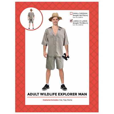 Adult Wildlife Explorer Crocodile Man Costume L/XL
