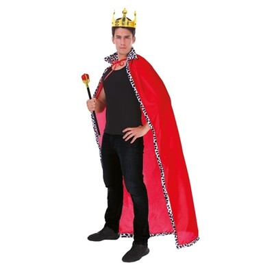 Adult King Queen Royal Red Costume Cape One Size